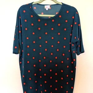 LulaRoe Emerald PolkaDot Tunic, XS